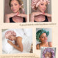 YANIBEST Silk Bonnet for Sleeping Women Satin Bonnet Double Layer Satin Lined Hair Bonnet with Tie Band Curly Hair Blush Pink